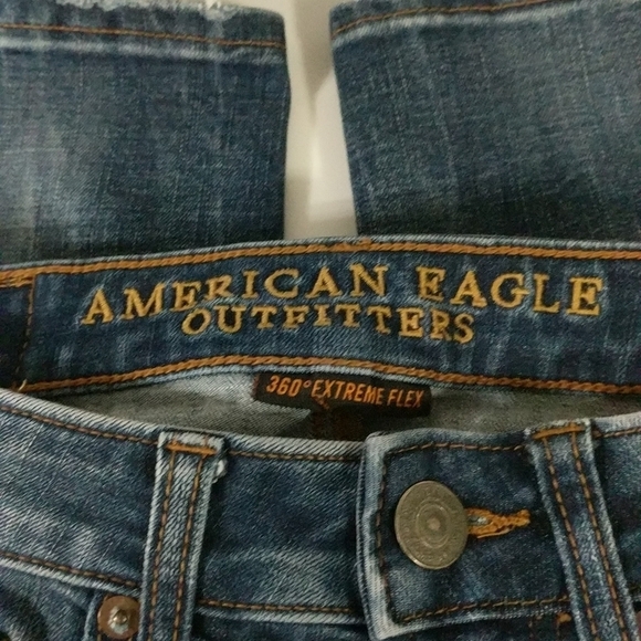 American Eagle 360 Extreme Flex Medium Wash Distressed Skinny Jeans - size 28x30 - Picture 2 of 8